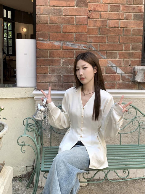 Women High Quality Satin Tops